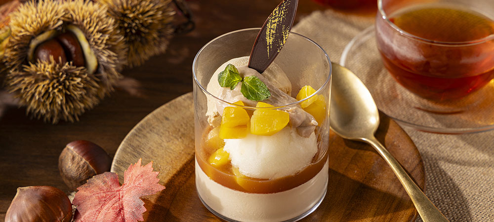 紅茶とマロンのパフェ